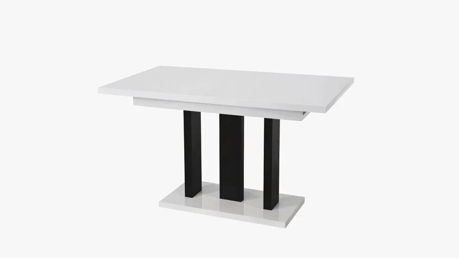Stół rozkładany APPIA N.CZ. 130/210x80 - biały połysk/czarny mat
