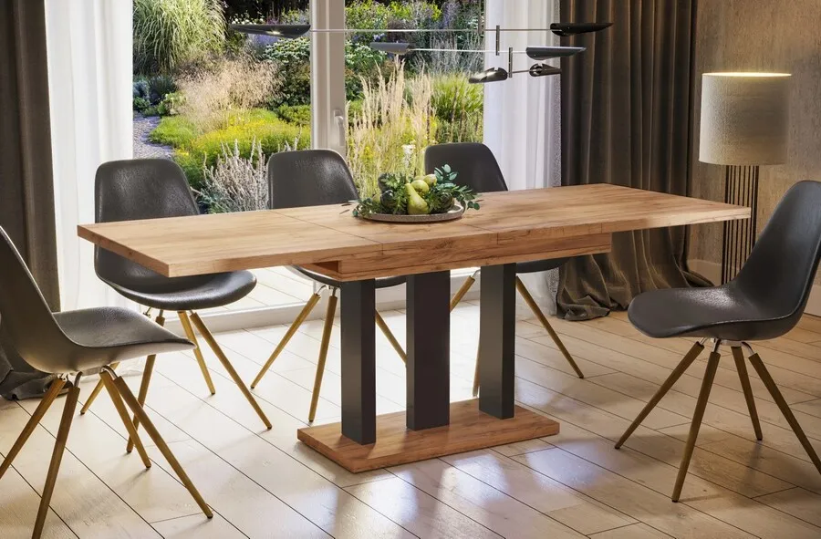 Stół rozkładany APPIA N.CZ. 130/210x80 - dąb craft/czarny mat