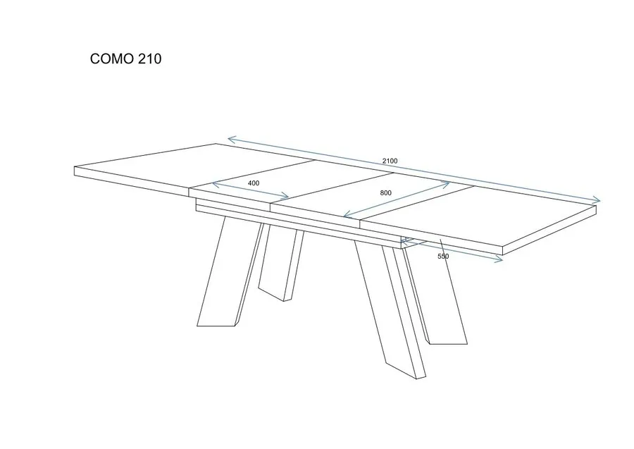 Stół rozkładany COMO 130/210x80 - dąb craft
