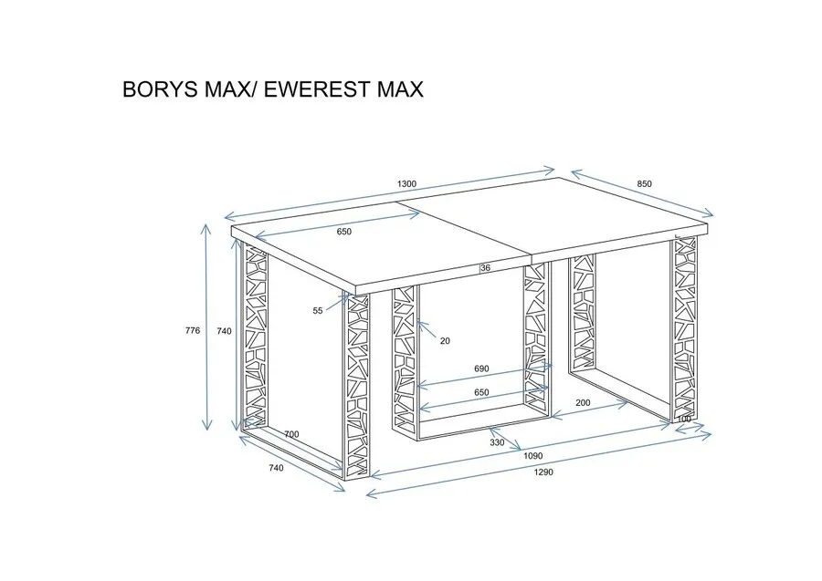 Stół rozkładany EWEREST MAX - biały połysk
