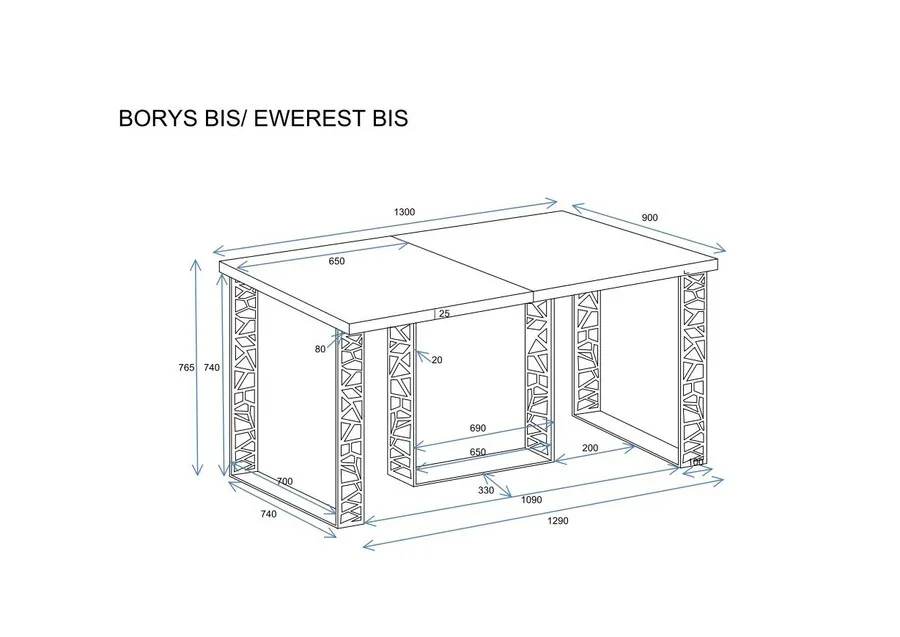 Stół rozkładany EWEREST BIS 130/310x90 - dąb stirling
