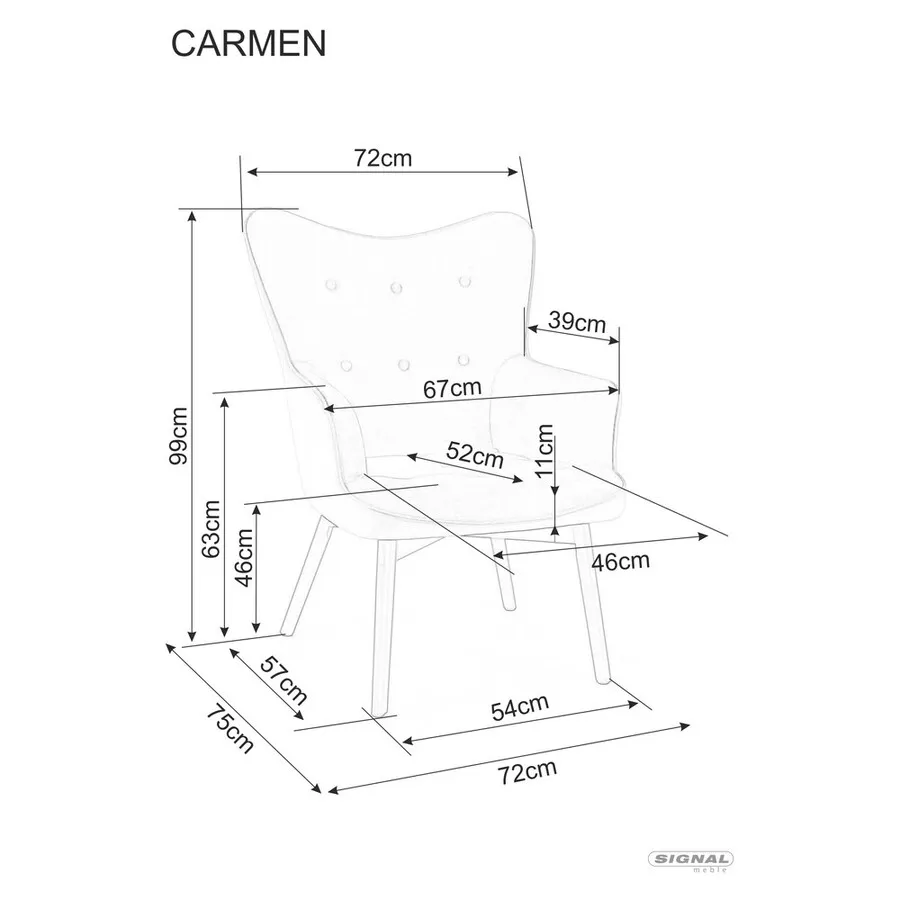 Fotel CARMEN Velvet - czarny Bluvel 19