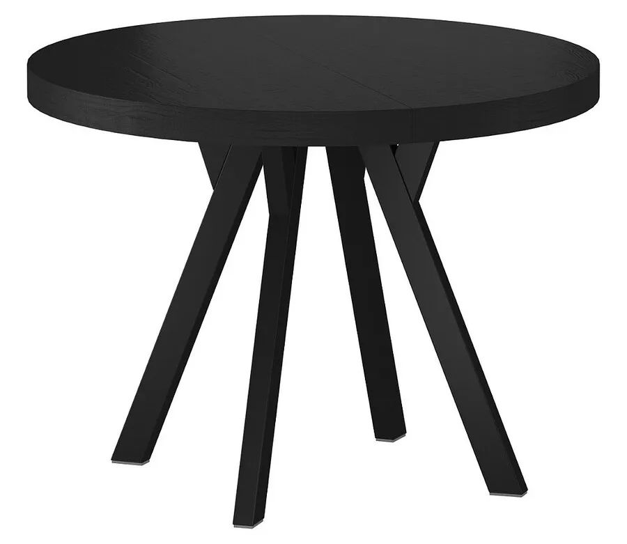 Stół okrągły rozkładany DOMINGO 100-250x100 - czarny mat