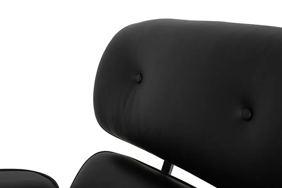 Fotel z podnóżkiem LOUNGE HM - czarny/jesion