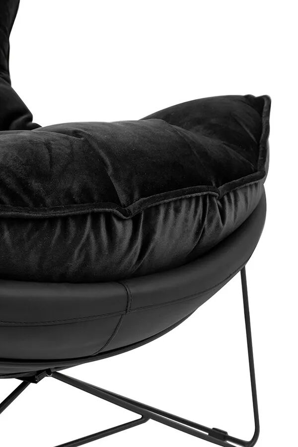 Fotel OTILIA STAND VELVET - czarny