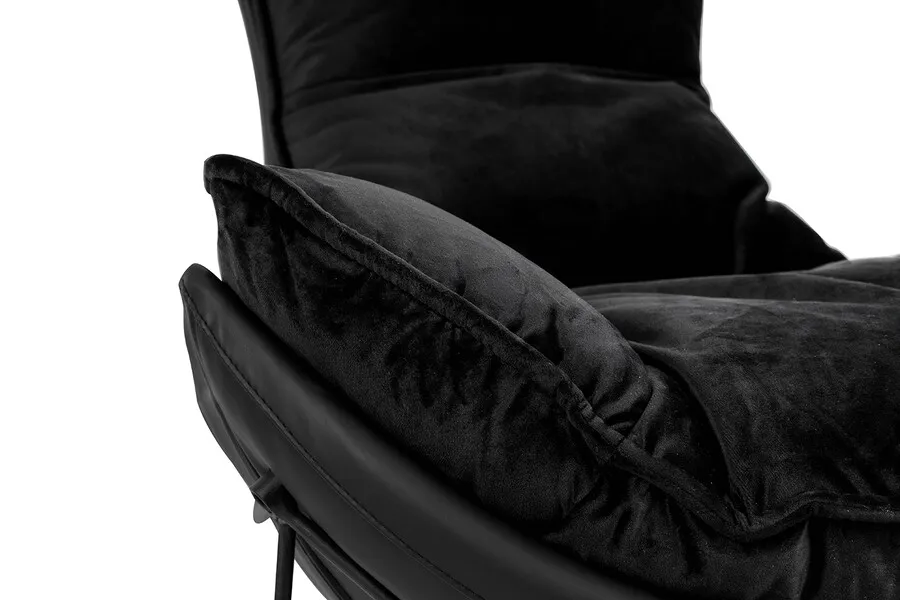 Fotel OTILIA STAND VELVET - czarny
