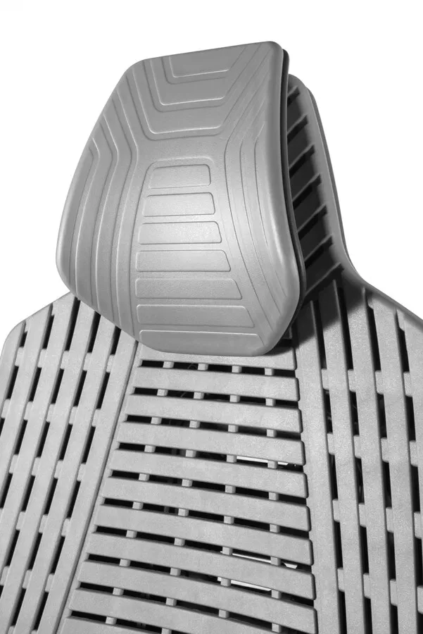 Fotel biurowy RONIN elastomer/siatka - biały/szary