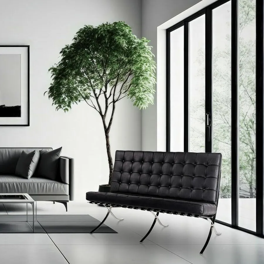 Sofa 2-osobowa BARCELON ekoskóra - czarny