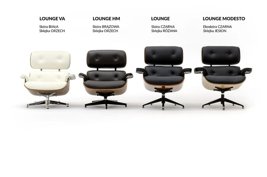 Fotel z podnóżkiem LOUNGE HM - czarny/heban