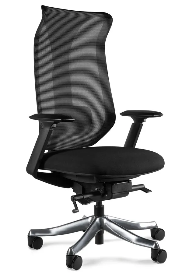 Fotel ergonomiczny FOCUS tkanina/siatka - czarny