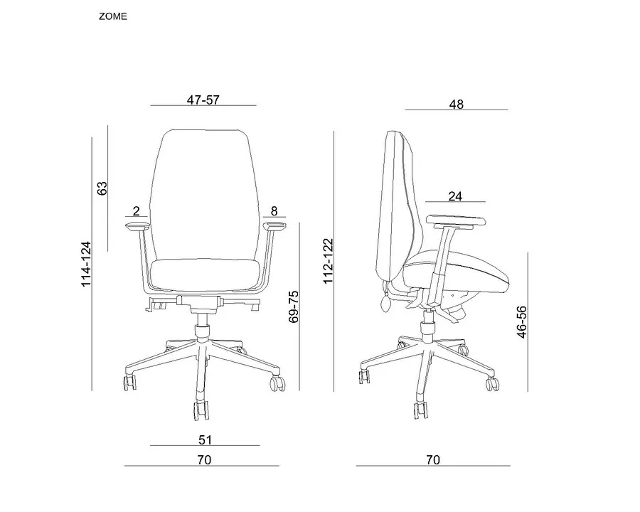 Fotel ergonomiczny ZOME - czarny