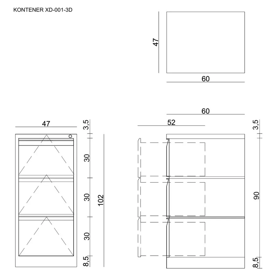 Kontenerek XD-001-3D - biały