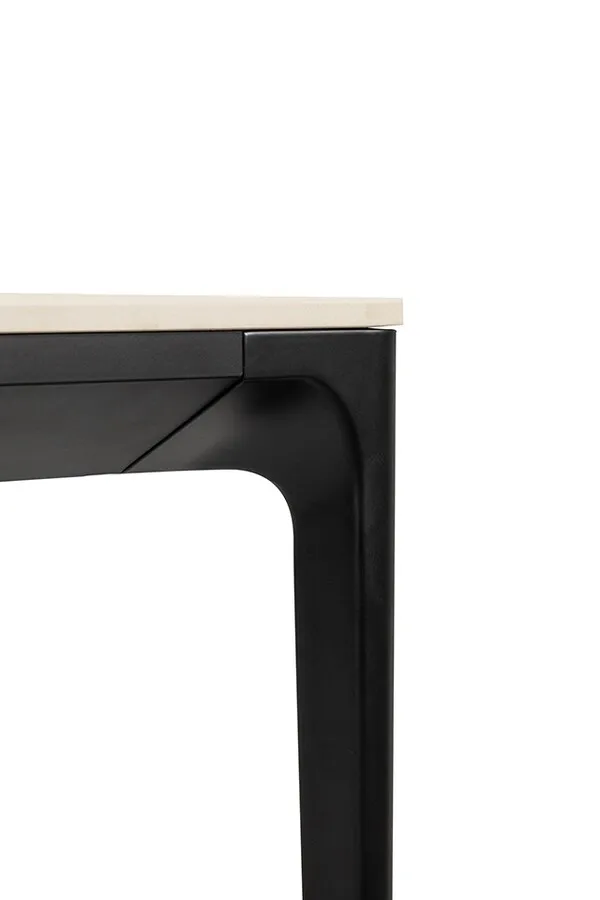Stół SLIM 180x90 - biały marmur/czarny