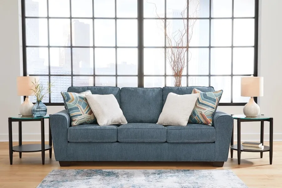 Sofa 3-osobowa rozkładana CASHTON 4060539 - niebieski