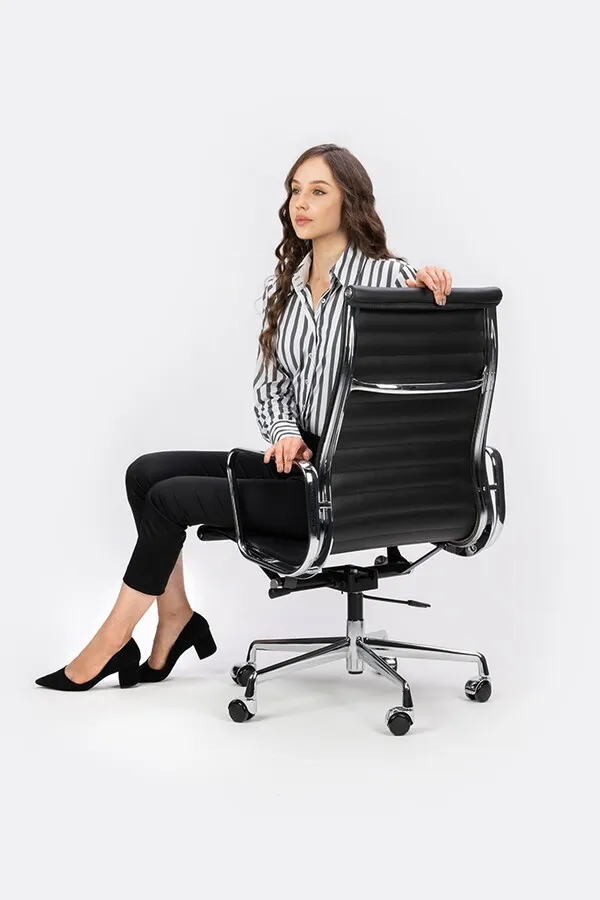 Fotel biurowy AERON PRESTIGE PLUS skóra naturalna - czarny