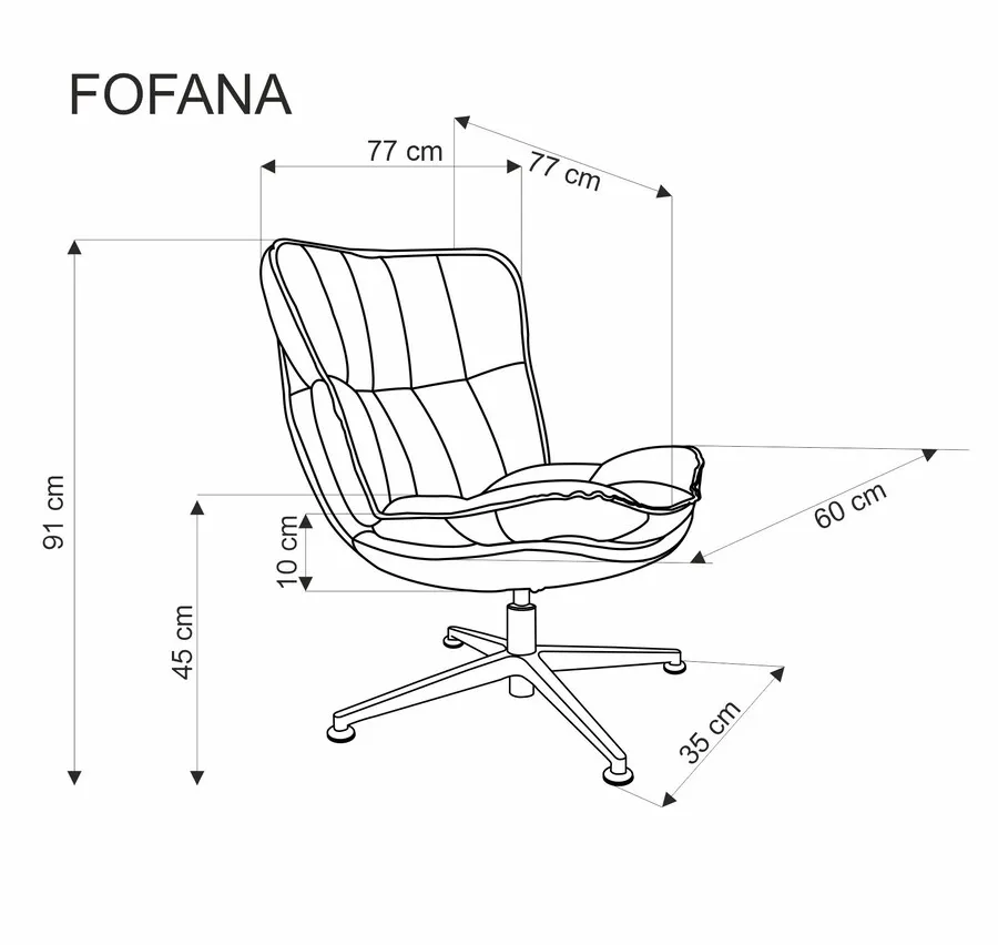 Fotel obrotowy FOFANA - kremowy