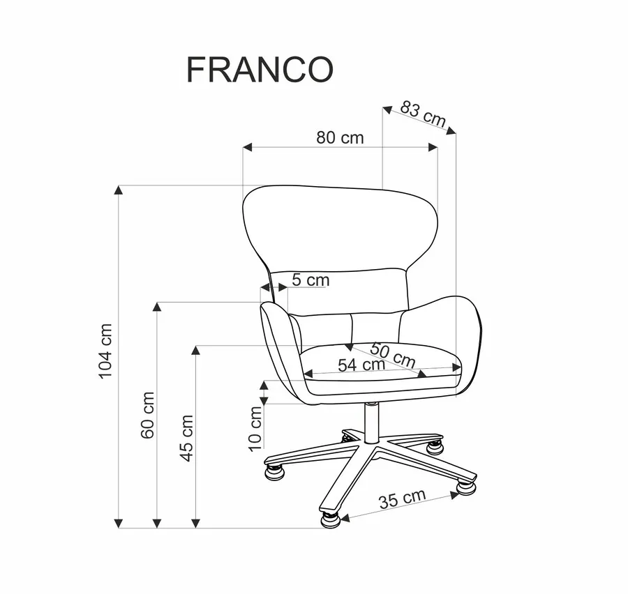 Fotel obrotowy FRANCO - beżowy