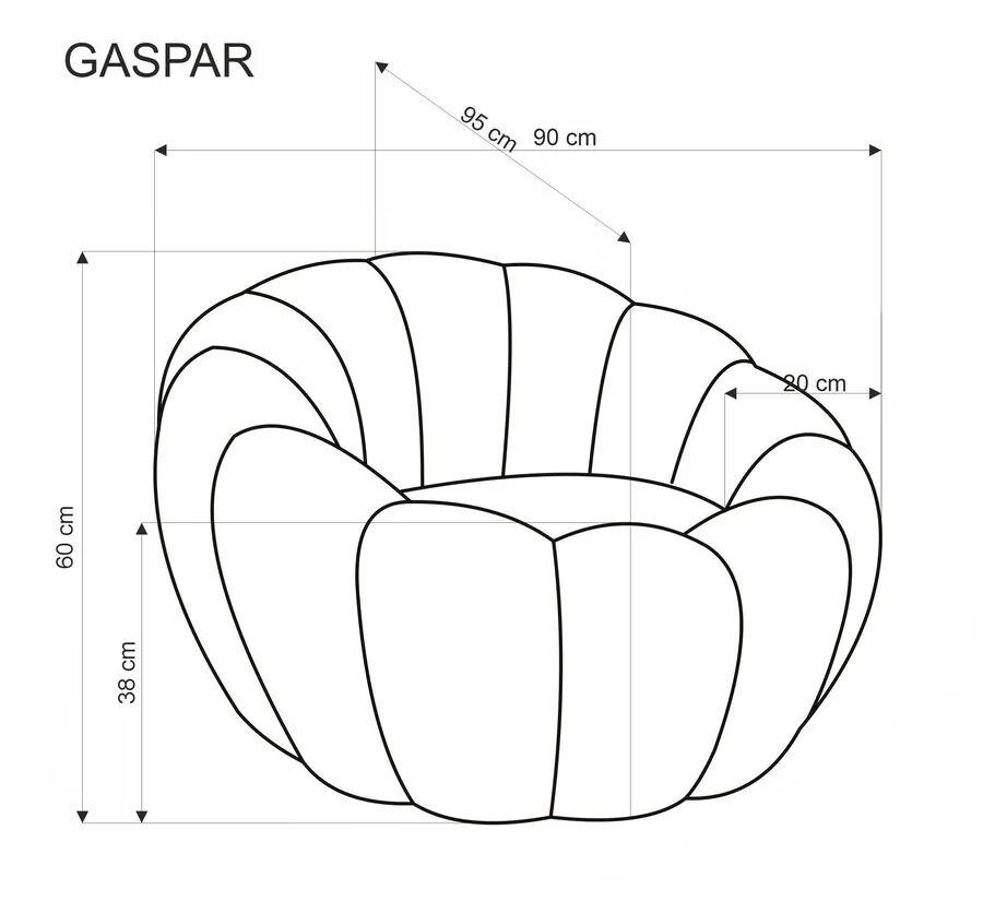 Fotel GASPAR - boucle kremowy