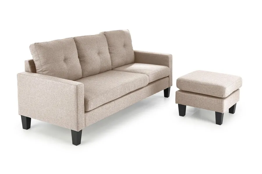 Sofa z podnóżkiem GERSON - beżowy