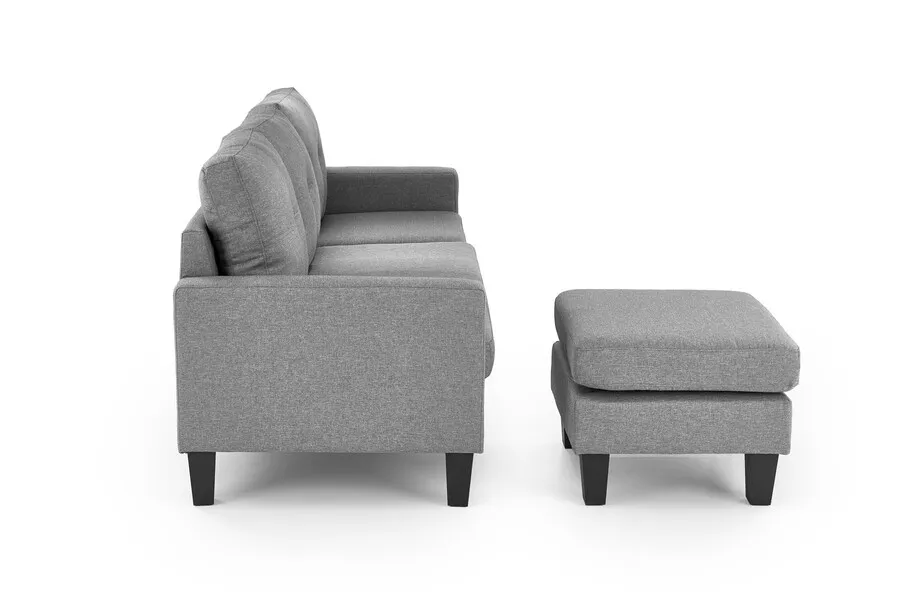 Sofa z podnóżkiem GERSON - popielaty