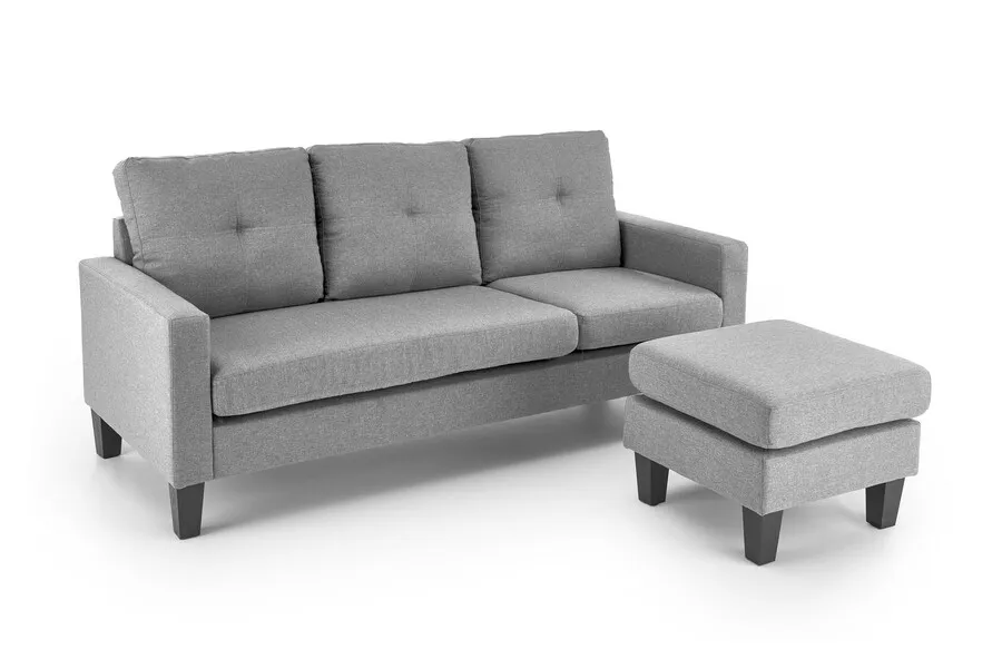 Sofa z podnóżkiem GERSON - popielaty