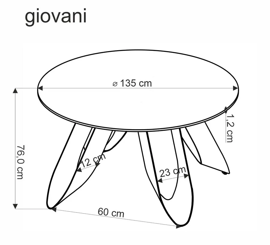 Stół okrągły GIOVANI 135 - zielony marmur/czarny