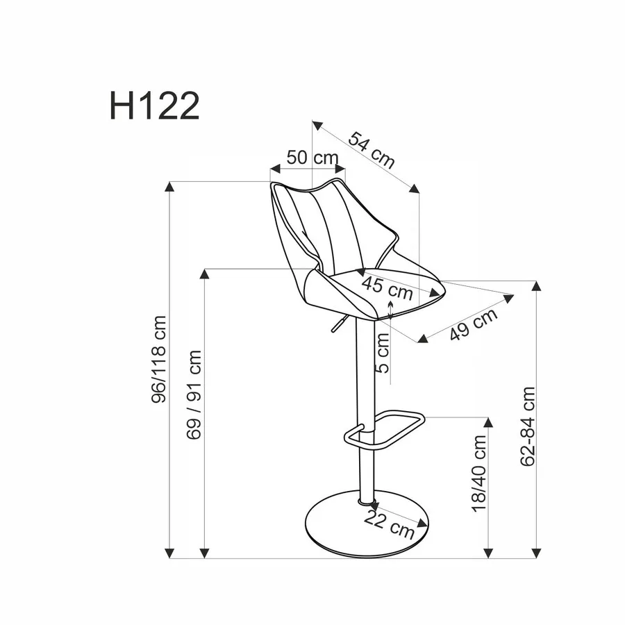 Hoker regulowany H122 - beżowy