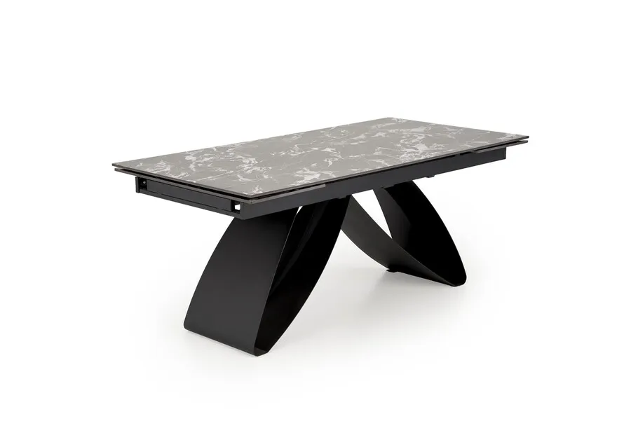 Stół rozkładany HILARIO 180-260x90 - czarny marmur/czarny