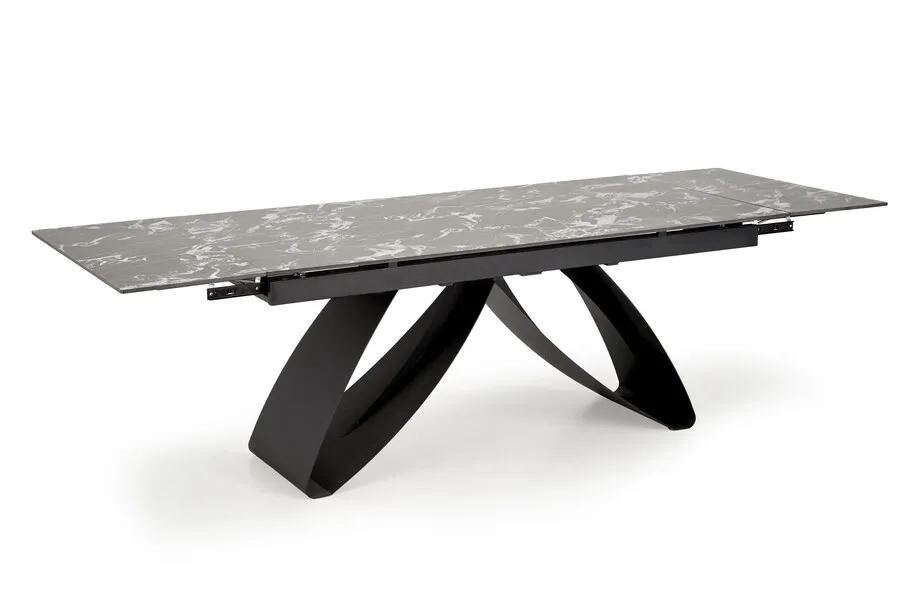 Stół rozkładany HILARIO 180-260x90 - czarny marmur/czarny