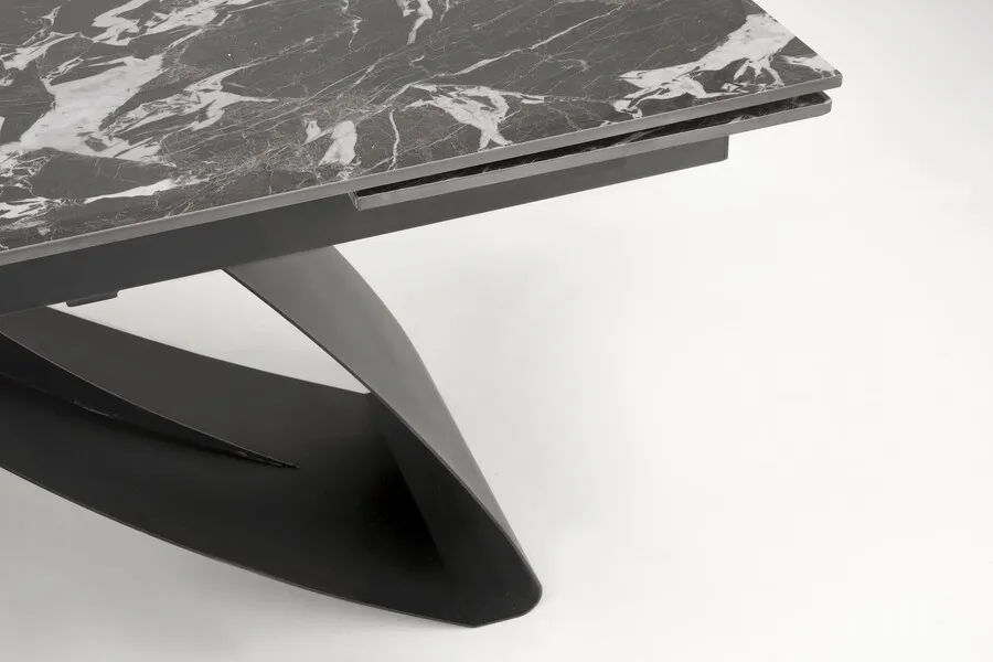 Stół rozkładany HILARIO 180-260x90 - czarny marmur/czarny