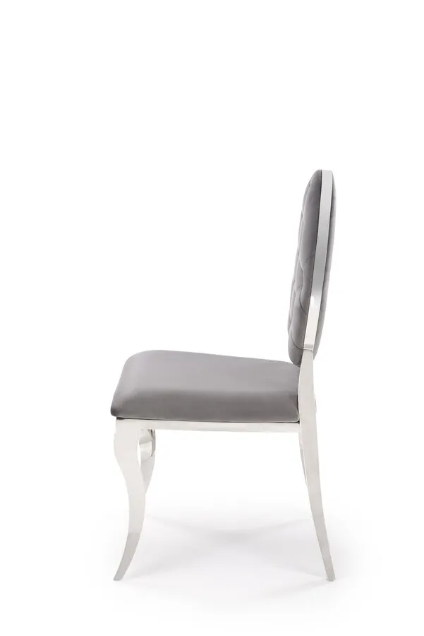Krzesło pikowane K555 - popielaty Bluvel 14/srebrny