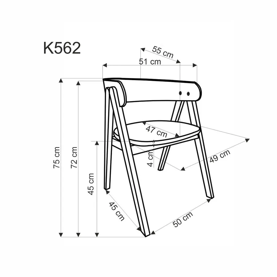 Krzesło K562 - beżowy/orzech