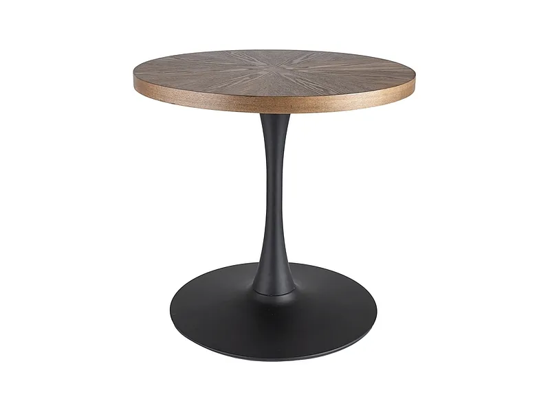Stół okrągły AMADEO 80 cm - orzech/czarny mat