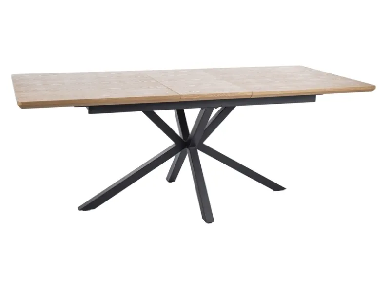 Stół rozkładany LOGAN 160/200x90- dąb/czarny mat