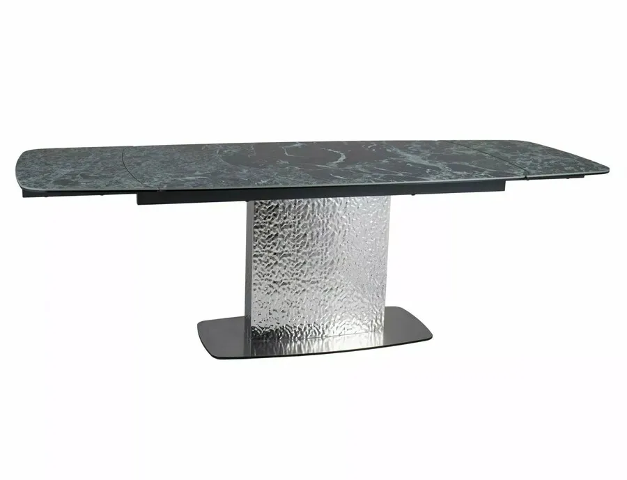 Stół rozkładany MONCLER CERAMIC VERDE ALPI (160-240)X90 - morski-czarny mat/ stal nierdzewna