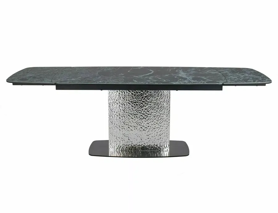 Stół rozkładany MONCLER CERAMIC VERDE ALPI (160-240)X90 - morski-czarny mat/ stal nierdzewna