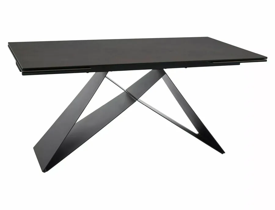 Stół rozkładany WESTIN CERAMIC Ossido Bruno 160/240x90 - brązowy/czarny mat