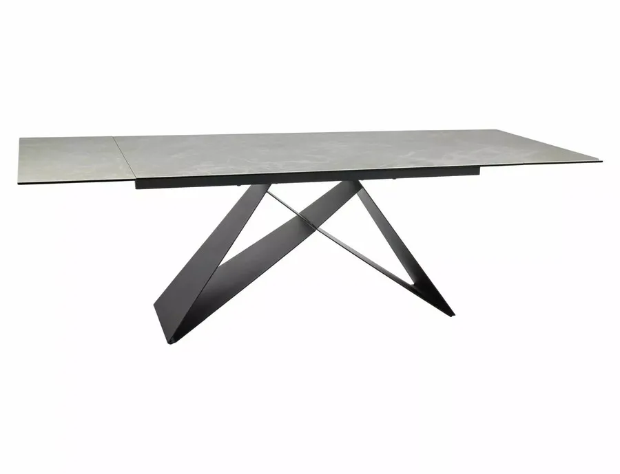 Stół rozkładany WESTIN CERAMIC Diamond Cream 160/240x90 - kremowy/czarny mat