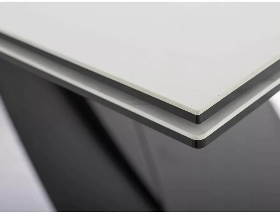 Stół rozkładany WESTIN CERAMIC Diamond Cream 160/240x90 - kremowy/czarny mat