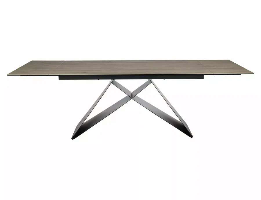 Stół rozkładany WESTIN CERAMIC Sabbia 160/240x90 - jasny brąz/czarny mat