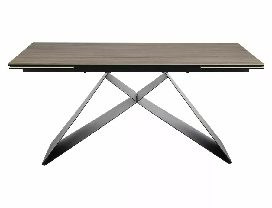 Stół rozkładany WESTIN CERAMIC Sabbia 160/240x90 - jasny brąz/czarny mat