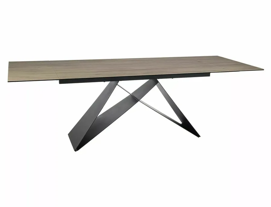 Stół rozkładany WESTIN CERAMIC Sabbia 160/240x90 - jasny brąz/czarny mat