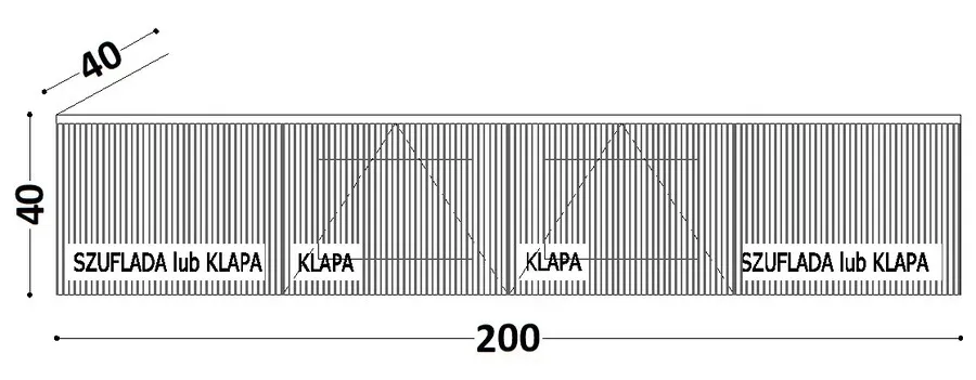 Szafka RTV podwieszana LINE 200