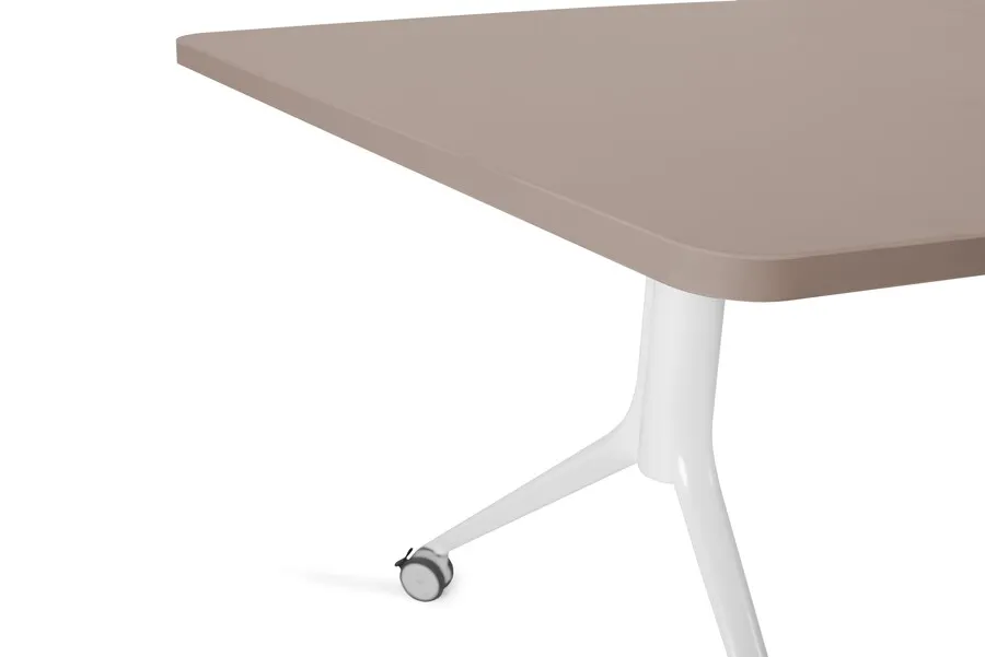 Stół składany na kółkach CARL TABLE 200x100 - beżowy/biały