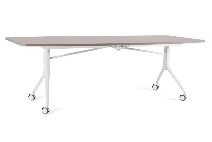 Stół składany na kółkach CARL TABLE 240x100 - beżowy/biały