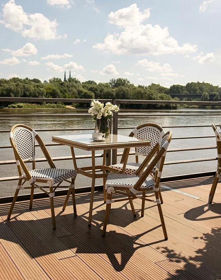 Krzesło CAFE PARIS - biały/naturalny