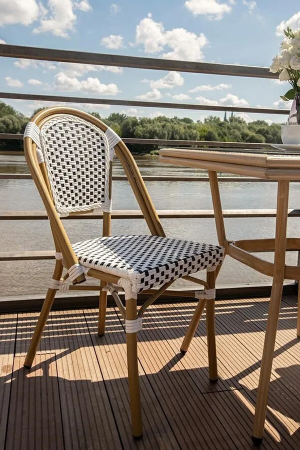 Krzesło CAFE PARIS - biały/naturalny