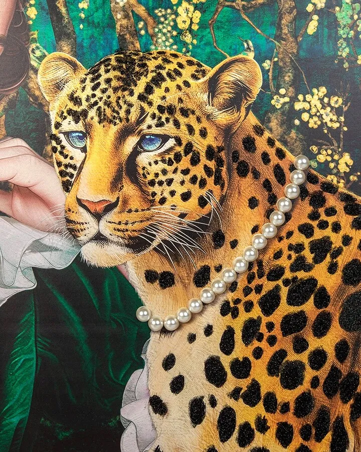 Obraz PEARLS LEOPARD 150x120