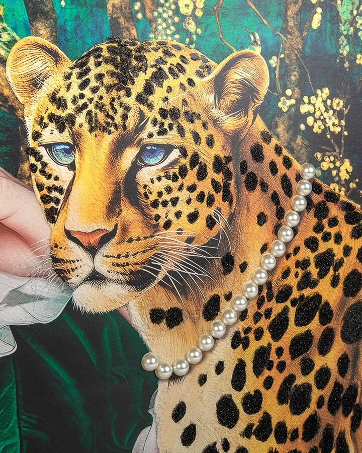 Obraz PEARLS LEOPARD 150x120