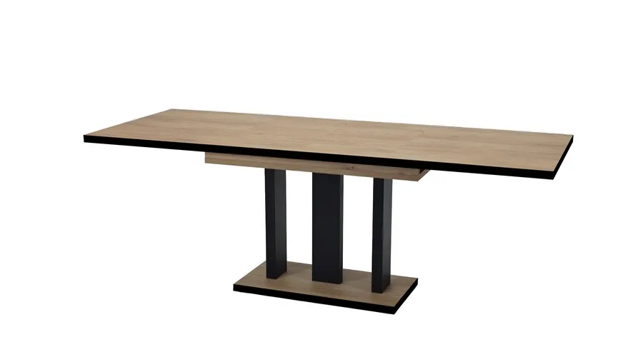 Stół rozkładany APPIA BLACK 130/210x80 - dąb cremona torro